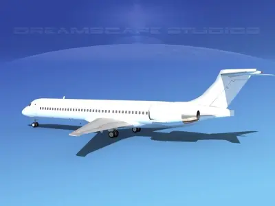 McDonnell Douglas MD-87 Unmarked 3 3D model