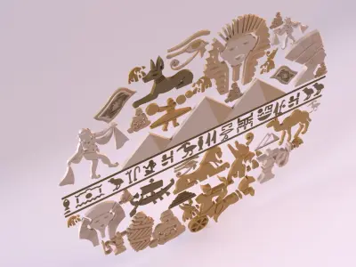 Egyptian Symbols - 038 Low-poly 3D model