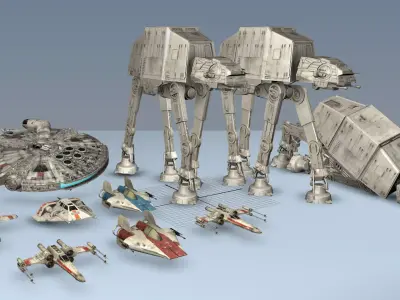 Ultimate Game Ready Star Wars Vehicles Collection Low-poly 3D model