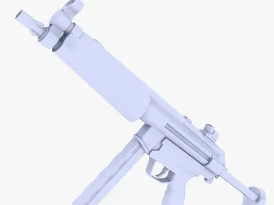 MP5 Submachine Gun 2 Low-poly 3D model