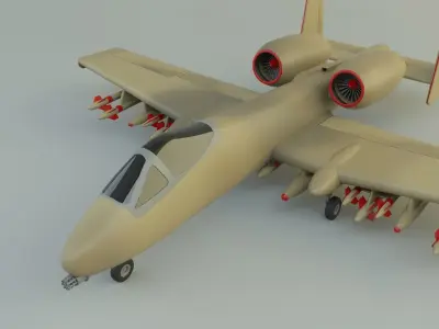 A-10 Thunderbolt II fighter jet 3D model