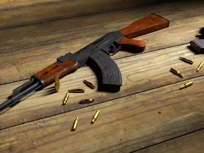 AK 47 7-62 Bullet 3D model 3D model