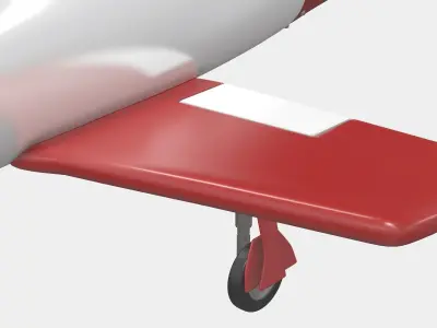 Cartoon Airplane  Low-poly 3D model