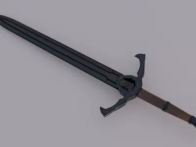 Dark Knight Greatsword Game Ready PBR Medieval Fantasy Weapon Low-poly 3D model