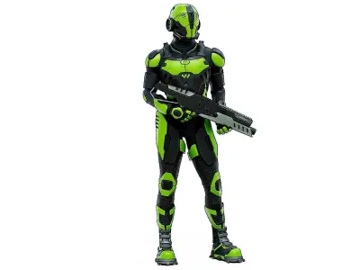 MECHA SOLDIER-O  Rigged for Unreal Engine - Unity - MIXAMO  3D model