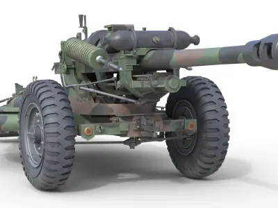 Field Howitzer M119  Low-poly 3D model