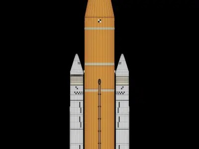 NASA Space Launch System SLS Artemis Rocket Low-poly 3D model