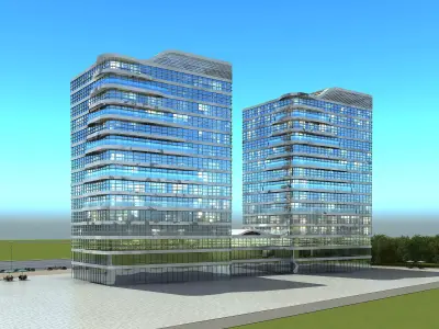 Commercial office building 3D model