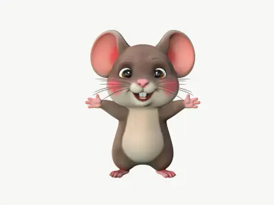 Realistic Cute 3D Mouse Character 3D model
