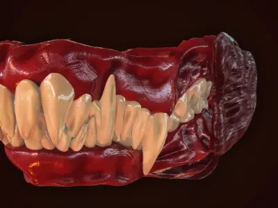Dragon Teeth-Mouth Low-poly 3D model