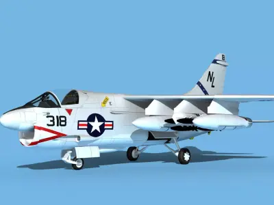 Chance Vought A-7C Corsair II V17 USN 3D model
