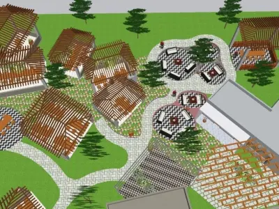 Cafe outdoor 3D model