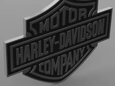 harley davidson logo 3D model