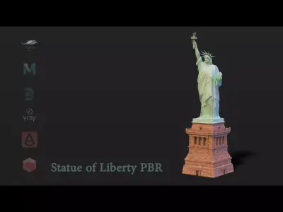 Statue of Liberty PBR Low-poly 3D model