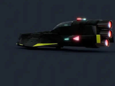 Futuristic Sci-Fi Police Airplane Space Ship 3D model