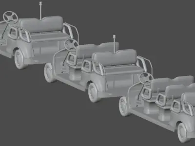 Airport Passanger Buggy Pack Low-poly 3D model
