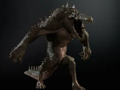 MutantCrocodile crocodile creature Low-poly 3D model