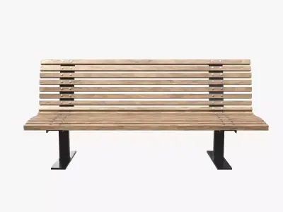 Public Bench V-04 Low-poly 3D model