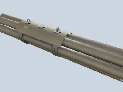 XM-158 Launcher With 70mm Missile Low-poly 3D model