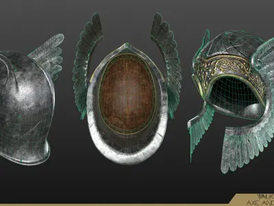 Valkyrie Helmet Low-poly 3D model