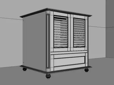 Wood Cabinet Free 3D model