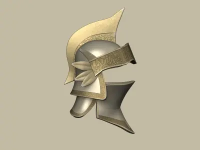 Bronze Knight Helmet - Medieval Character Design Low-poly 3D model