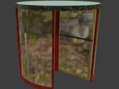 Revolving door glass metal 3D model