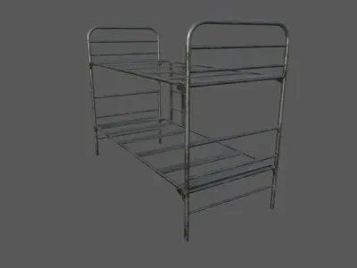 Military Bed 02 Low-poly 3D model