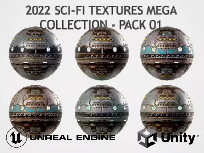 PBR Sci-Fi Texture Pack 01 Low-poly 3D model