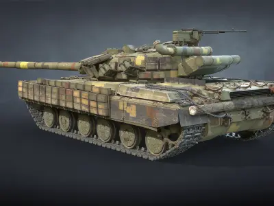 T-64BV Tank Game Ready Low-poly 3D model