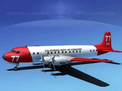 Douglas DC-7C California Fire 3D model