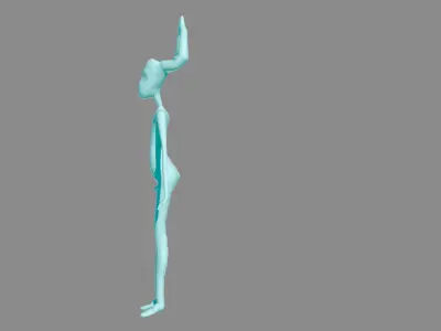 Fantasy character with horns 3D model