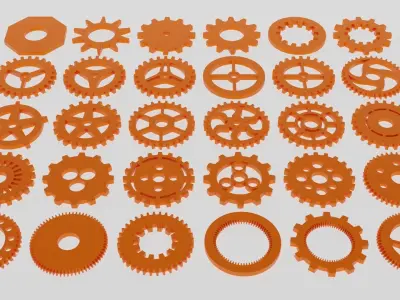 Gear Pack Low-poly 3D model