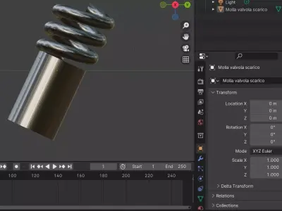 Molla per valvola motore Free low-poly 3D model