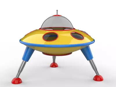 Ufo flying spaceship Low-poly 3D model