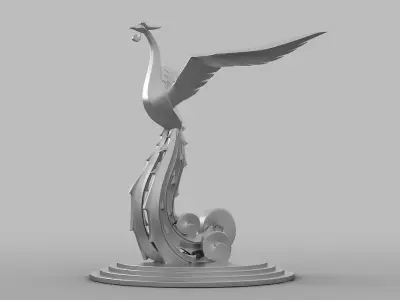 Phoenix the bird sculpture Classic life culture symbol the city 3D model