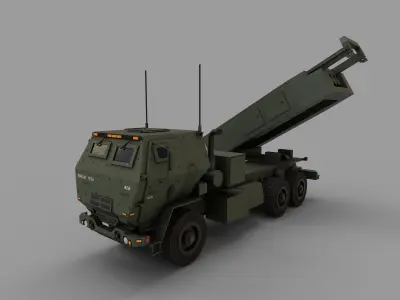 m142 hirmas missile system lowpoly Low-poly 3D model