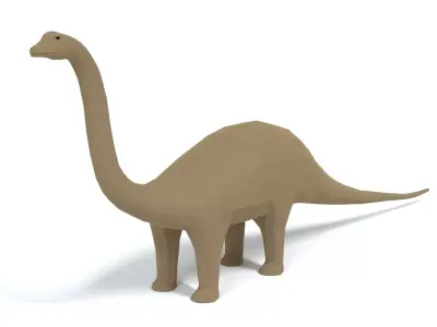 Low Poly Cartoon Diplodocus Dinosaur Low-poly 3D model