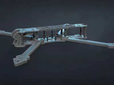 FPV Drone Frame Mark4 7 and 10 Inches Game Ready Low-poly 3D model