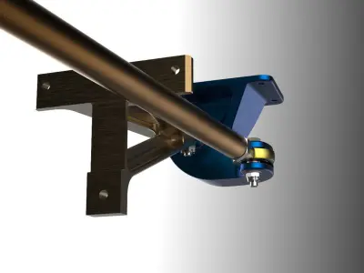 P-51D Mustang Rudder Lower Hinge and Connecting Control Rod 3D print model