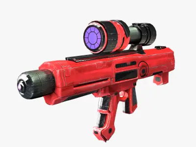 Suction Gun Low-poly 3D model