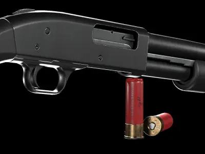 Shotgun Mossberg 590 9 shot Low-poly 3D model
