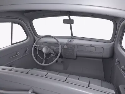 Interior Retro Car ZIS 110 1945-1961 M 1 3D model