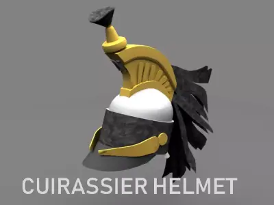 French CUIRASSIER HELMET Low-poly 3D model