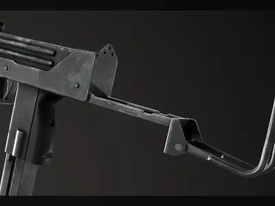 PBR MAC-10 and Suppressor Low-poly 3D model