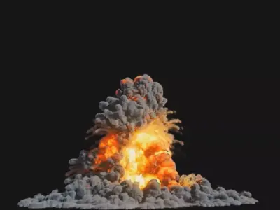 Houdini Explosion Asset Sand Advection Explosion lifetime lisc Low-poly 3D model