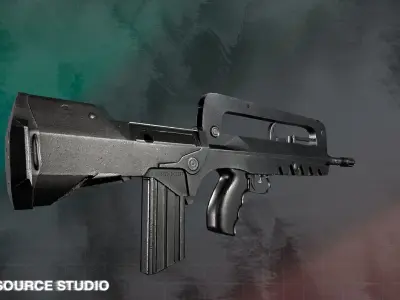 Famas F1 LowPoly GameReady by SoutSource Studio Low-poly 3D model