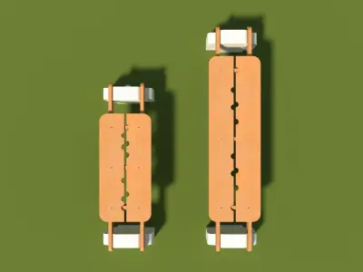 Modern Wooden Bench Free 3D model