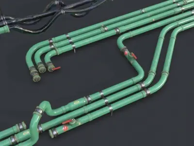 Modular Pipes - Oil Pipelines Low-poly 3D model