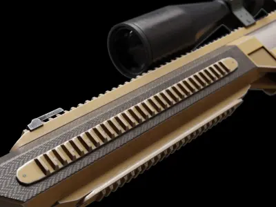 ASHBURY ASW 338LM Sniper Rifle Low-poly 3D model